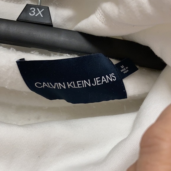 Calvin Klein jeans sweatshirt with cowl drawstring collar M - Picture 3 of 6